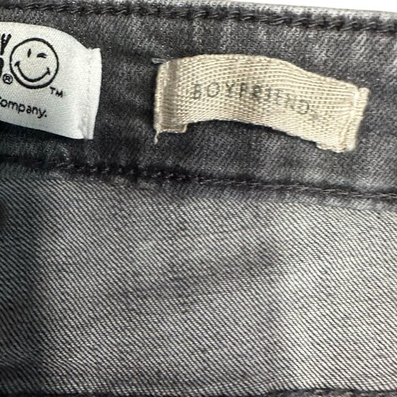 LOGO by Lori Goldstein Smiley World Womens 14 Patchwork Grey Wash Jeans Straight - Picture 12 of 16